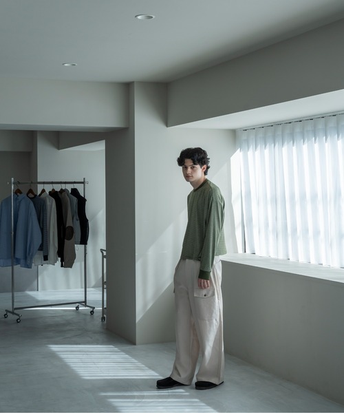 Be.Nection（ビネクション）の「SHORT CUT MULTI BODER LONG SLEEVE T-HIRTS/ショートカットマルチボーダーロンT（Tシャツ/カットソー・メンズ・カーキ/ホワイト系その他・MEDIUM/LARGE）」の20枚目の写真