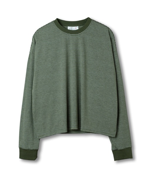 Be.Nection（ビネクション）の「SHORT CUT MULTI BODER LONG SLEEVE T-HIRTS/ショートカットマルチボーダーロンT（Tシャツ/カットソー・メンズ・カーキ/ホワイト系その他・MEDIUM/LARGE）」の21枚目の写真