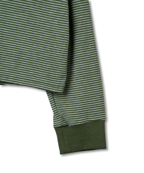 Be.Nection（ビネクション）の「SHORT CUT MULTI BODER LONG SLEEVE T-HIRTS/ショートカットマルチボーダーロンT（Tシャツ/カットソー・メンズ・カーキ/ホワイト系その他・MEDIUM/LARGE）」の12枚目の写真