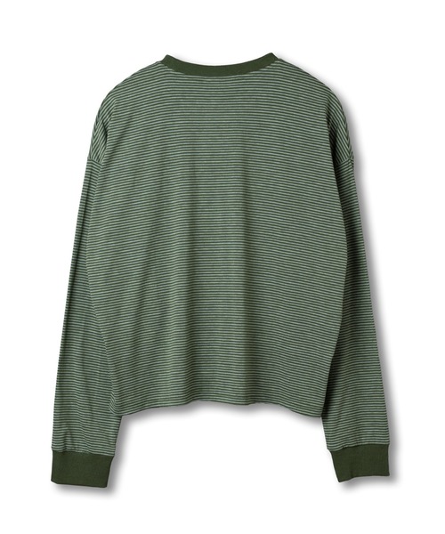 Be.Nection（ビネクション）の「SHORT CUT MULTI BODER LONG SLEEVE T-HIRTS/ショートカットマルチボーダーロンT（Tシャツ/カットソー・メンズ・カーキ/ホワイト系その他・MEDIUM/LARGE）」の22枚目の写真