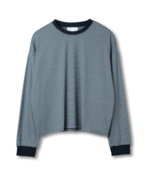 Be.Nection（ビネクション）の「SHORT CUT MULTI BODER LONG SLEEVE T-HIRTS/ショートカットマルチボーダーロンT（Tシャツ/カットソー・メンズ・カーキ/ホワイト系その他・MEDIUM/LARGE）」の11枚目の写真