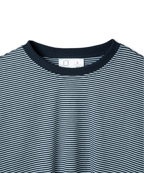 Be.Nection（ビネクション）の「SHORT CUT MULTI BODER LONG SLEEVE T-HIRTS/ショートカットマルチボーダーロンT（Tシャツ/カットソー・メンズ・カーキ/ホワイト系その他・MEDIUM/LARGE）」の4枚目の写真