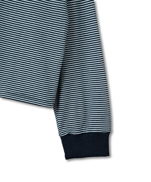 Be.Nection（ビネクション）の「SHORT CUT MULTI BODER LONG SLEEVE T-HIRTS/ショートカットマルチボーダーロンT（Tシャツ/カットソー・メンズ・カーキ/ホワイト系その他・MEDIUM/LARGE）」の5枚目の写真