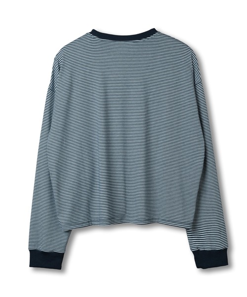 Be.Nection（ビネクション）の「SHORT CUT MULTI BODER LONG SLEEVE T-HIRTS/ショートカットマルチボーダーロンT（Tシャツ/カットソー・メンズ・カーキ/ホワイト系その他・MEDIUM/LARGE）」の3枚目の写真