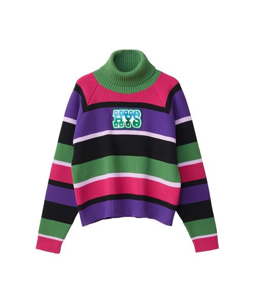 ヒステリックグラマーCAMPAIGN LOGOワッペン ボーダーセーター CAMPAIGN LOGOワッペン ボーダーセーター（ニット/セーター