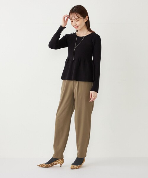 SHIPS Colors(シップス カラーズ)の「SHIPS Colors:〈手洗い可能〉ナイロン ストレッチ イージーパンツ2(その他パンツ・レディース・ブラック/カーキ・ONE SIZE)」の10枚目の写真