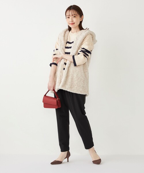 SHIPS Colors(シップス カラーズ)の「SHIPS Colors:〈手洗い可能〉ナイロン ストレッチ イージーパンツ2(その他パンツ・レディース・ブラック/カーキ・ONE SIZE)」の3枚目の写真