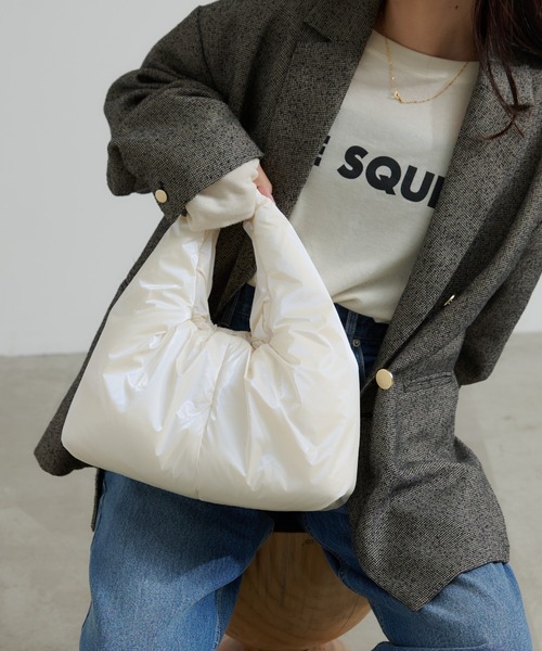 CIAOPANIC TYPY(チャオパニックティピー)の「メタリックパディングBAG(トートバッグ・レディース・ホワイト/シルバー/ネイビー・ONE SIZE)」の7枚目の写真