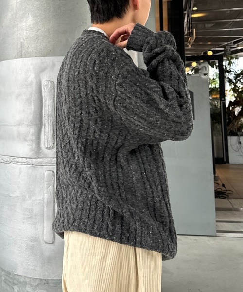 CIAOPANIC TYPY(チャオパニックティピー)の「USAウール アランニットPO(ニット/セーター・メンズ・チャコールグレー/マスタード/ライトグレー・MEDIUM/LARGE)」の6枚目の写真