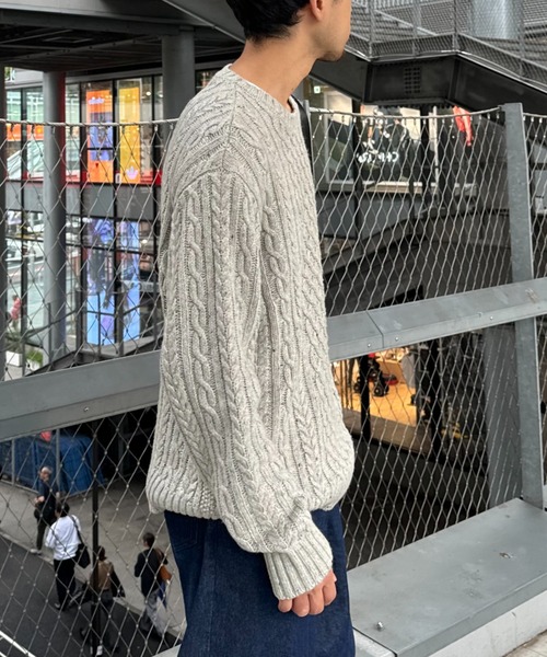 CIAOPANIC TYPY(チャオパニックティピー)の「USAウール アランニットPO(ニット/セーター・メンズ・チャコールグレー/マスタード/ライトグレー・MEDIUM/LARGE)」の11枚目の写真