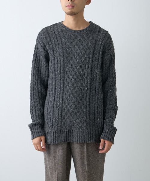 CIAOPANIC TYPY(チャオパニックティピー)の「USAウール アランニットPO(ニット/セーター・メンズ・チャコールグレー/マスタード/ライトグレー・MEDIUM/LARGE)」の17枚目の写真