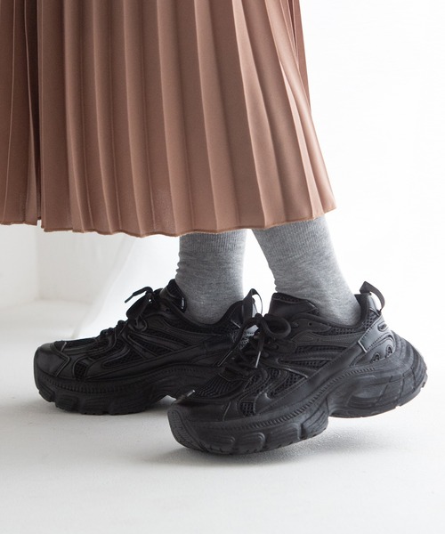 JELLY BEANS(ジェリービーンズ)の「ボリュームソールレースアップダッドスニーカー(210-40349)JELLY BEANS(ジェリービーンズ)(スニーカー・レディース・ブラック/シルバー/ゴールド・S/M/L)」の18枚目の写真
