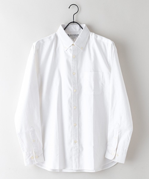 Blue Standard (ブルースタンダード)の「【BLUE STANDARD/ブルースタンダード】レギュラーフィット 楽ケア オックス ボタンダウンシャツ イージーケア ピンポイント防汚加工 時短シャツ(シャツ/ブラウス・メンズ・ネイビー/ホワイト/スミクロ・SMALL/X-LARGE/LARGE/MEDIUM)」の10枚目の写真