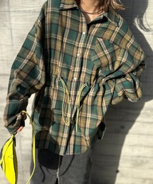 mi via loca | Vintageライク ドロスト オーバーサイズ チェックシャツ(シャツ/ブラウス)
