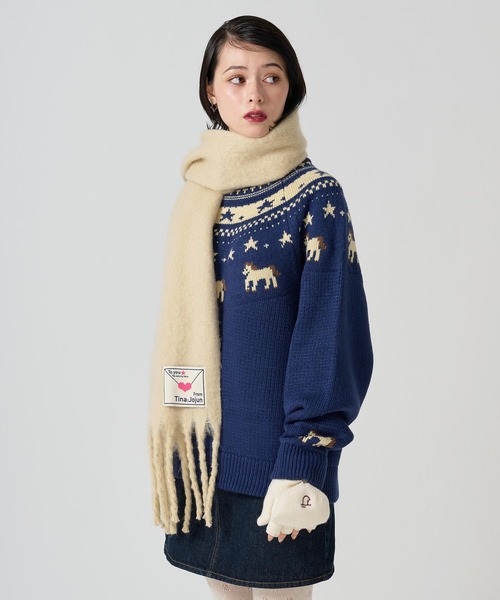 TINA:JOJUN ボーダーマフラー　パープル 2024Limited Edition ボーダーマフラー TINA：JOJUN 全2色