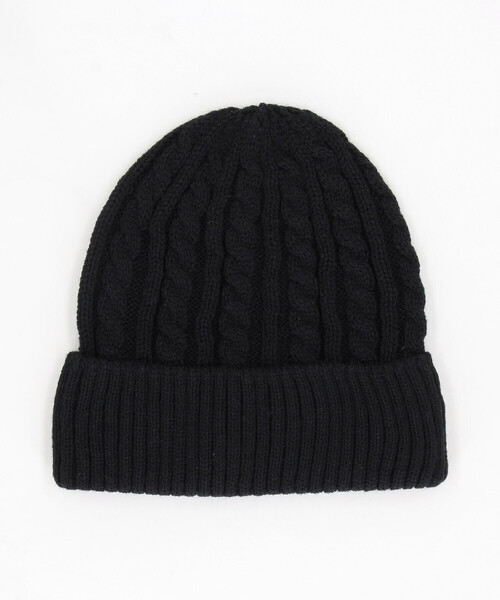 COMME CA ISM（コムサイズム）の「ケーブル柄 ニットキャップ（ニットキャップ/ビーニー・キッズ・ブラック/ネイビー・FREE）」の3枚目の写真