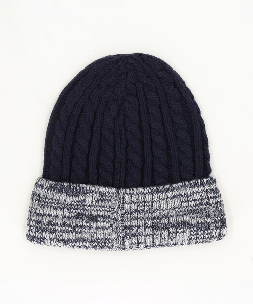 COMME CA ISM（コムサイズム）の「ケーブル柄 ニットキャップ（ニットキャップ/ビーニー・キッズ・ブラック/ネイビー・FREE）」の5枚目の写真