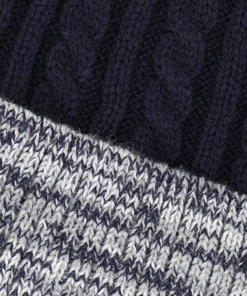 COMME CA ISM（コムサイズム）の「ケーブル柄 ニットキャップ（ニットキャップ/ビーニー・キッズ・ブラック/ネイビー・FREE）」の7枚目の写真