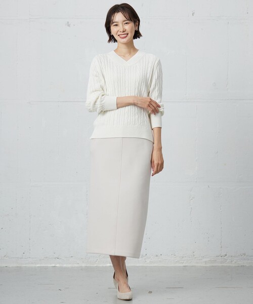 J.PRESS Ladies(J.プレス レディス)の「【洗える】ダンボールジャージー ナロー スカート(スカート・レディース・ベージュ系/ライトグレー系/ネイビー系・S/XS)」の18枚目の写真