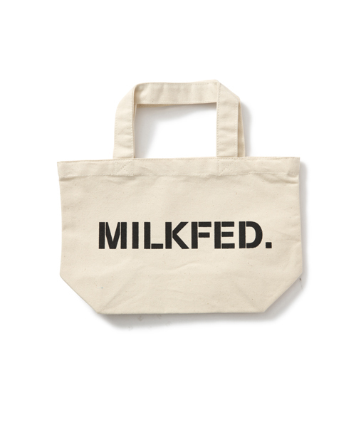 MILKFED.（ミルクフェド）の「MINI TOTE BAG STENCIL（トートバック/ロゴ）（トートバッグ・レディース・ホワイト/ブラック/ネイビー/ピンク・ONE SIZE）」の2枚目の写真