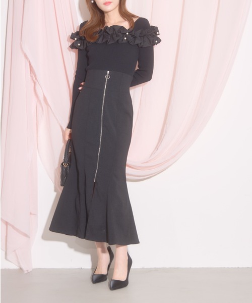tocco closet(トッコ クローゼット)の「【ZOZO限定】フロントジップマーメイドスカート(スカート・レディース・ブラック/ブラウン/ピンク・M)」の4枚目の写真