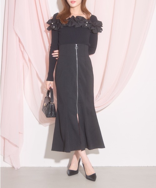 tocco closet(トッコ クローゼット)の「【ZOZO限定】フロントジップマーメイドスカート(スカート・レディース・ブラック/ブラウン/ピンク・M)」の5枚目の写真