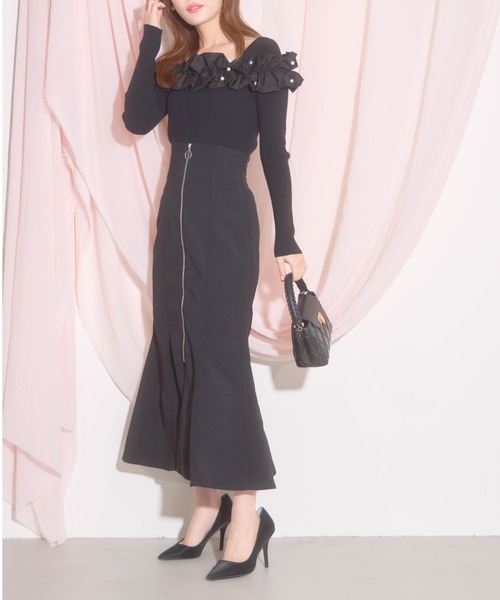 tocco closet(トッコ クローゼット)の「【ZOZO限定】フロントジップマーメイドスカート(スカート・レディース・ブラック/ブラウン/ピンク・M)」の6枚目の写真