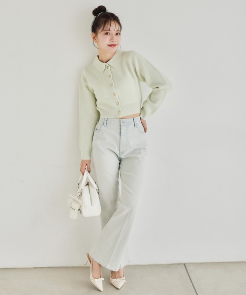 one after another NICE CLAUP(ワンアフターアナザーナイスクラップ)の「ストレッチフレアデニムパンツ(デニムパンツ・レディース・ネイビー/ブルー/ライトブルー・SMALL/MEDIUM)」の13枚目の写真