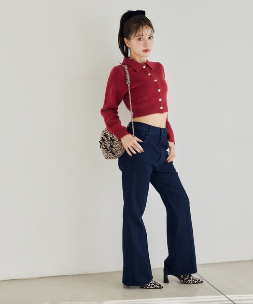 one after another NICE CLAUP(ワンアフターアナザーナイスクラップ)の「ストレッチフレアデニムパンツ(デニムパンツ・レディース・ネイビー/ブルー/ライトブルー・SMALL/MEDIUM)」の17枚目の写真