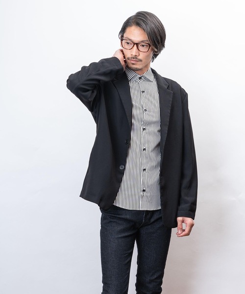 garsonwave（ギャルソンウェーブ）の「日本製 ホリゾンタル カラー シャツ コレクション(GW)（シャツ/ブラウス・メンズ・ワインレッド/ブラック系1/ブラック系3/ブラック系2/ブラック系4/ネイビー系1/ネイビー系2/ブルー系1/ブルー系2/ホワイト/ブラック/ネイビー/ピンク/ブルー/クリアブルー/シルバーグレー・LL/L/M）」の22枚目の写真