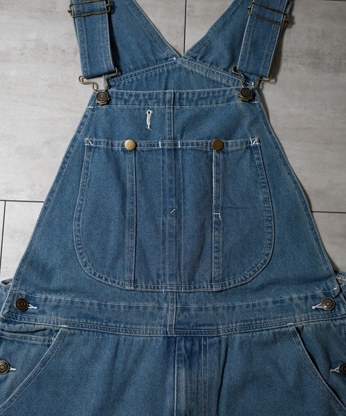 Starting Over(スターティングオーバー)の「vintage like work design loose fit denim overalls/ヴィンテージ ライク ワークデザイン ルーズフィット デニム オーバーオール(サロペット/オーバーオール・メンズ・ライトインディゴブルー/ケミカルウォッシュ/ブラック/ワンウォッシュ・M/L)」の5枚目の写真