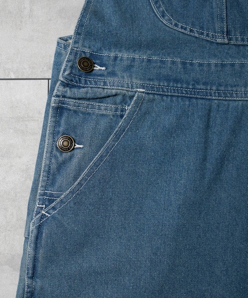 Starting Over(スターティングオーバー)の「vintage like work design loose fit denim overalls/ヴィンテージ ライク ワークデザイン ルーズフィット デニム オーバーオール(サロペット/オーバーオール・メンズ・ライトインディゴブルー/ケミカルウォッシュ/ブラック/ワンウォッシュ・M/L)」の8枚目の写真