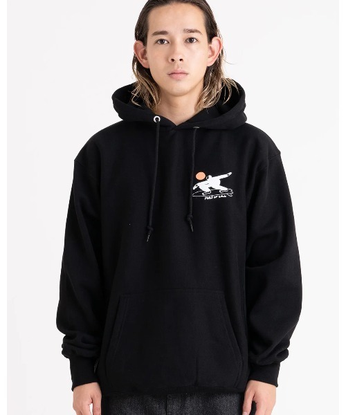 紳助  Saint and Sea ブラックパーカー セール】HOODIE/PORT OF CALLサーフィンバックプリントプリントフード