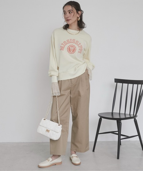 ANGIE(アンジー)の「ツータック ワイドストレート チノパンツ(チノパンツ・レディース・キャメル/ブラック/ダークグレー/ベージュ/カーキ/ネイビー/チャコールグレー・マルチサイズ)」の10枚目の写真