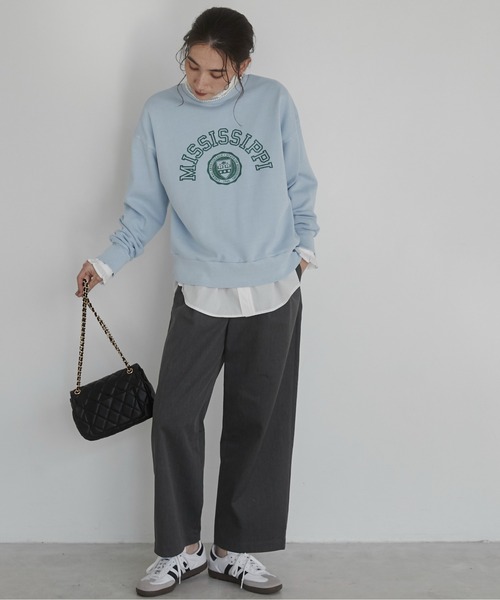 ANGIE(アンジー)の「ツータック ワイドストレート チノパンツ(チノパンツ・レディース・キャメル/ブラック/ダークグレー/ベージュ/カーキ/ネイビー/チャコールグレー・マルチサイズ)」の9枚目の写真