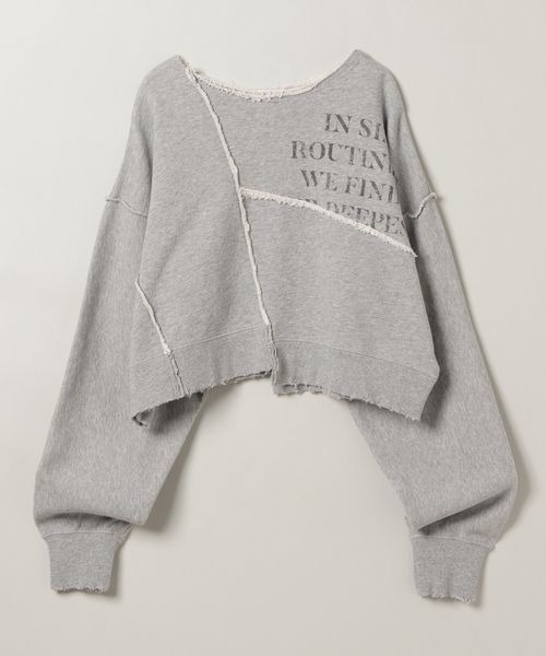 JEANASIS \"リメイクライクpartロゴスウェット Mサイズ\" JEANASIS トレーナー スウェット リメイクライクpartロゴ