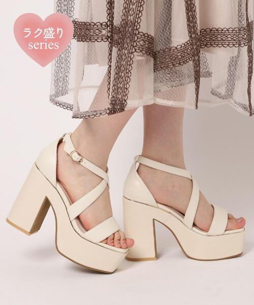 ESPERANZA（エスペランサ）の「【ラク盛り／サンダル】リピーター続出／脚長美脚　クロスストラップサンダル（サンダル・レディース・アイボリー/ベージュ系8/ブラック・LL/S/M/L）」の16枚目の写真