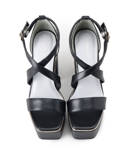 ESPERANZA（エスペランサ）の「【ラク盛り／サンダル】リピーター続出／脚長美脚　クロスストラップサンダル（サンダル・レディース・アイボリー/ベージュ系8/ブラック・LL/S/M/L）」の10枚目の写真