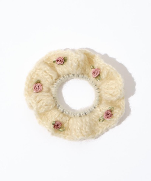 flower（フラワー）の「ロージーニットヘアゴム（シュシュ・レディース・アイボリー/ブルー・FREE）」の11枚目の写真