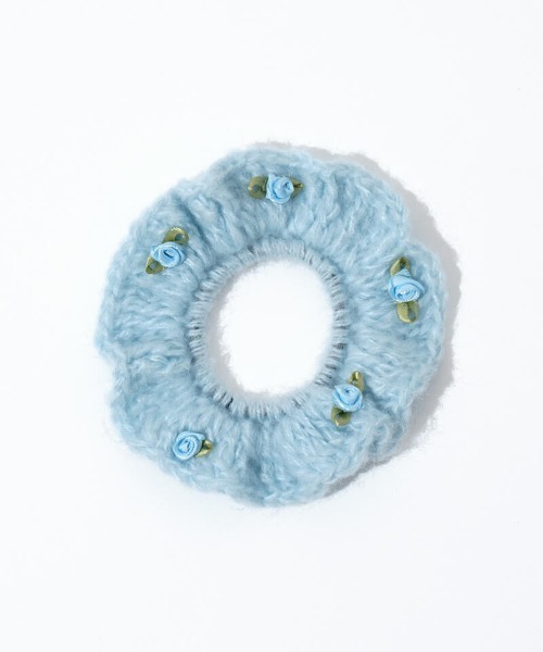 flower（フラワー）の「ロージーニットヘアゴム（シュシュ・レディース・アイボリー/ブルー・FREE）」の16枚目の写真