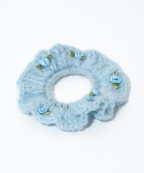 flower（フラワー）の「ロージーニットヘアゴム（シュシュ・レディース・アイボリー/ブルー・FREE）」の15枚目の写真