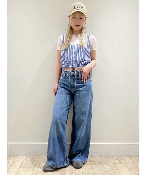 GAP（ギャップ）の「ミッドライズ ウルトラソフト バギーデニム（デニムパンツ・レディース・ブルー・24/27/25/26/23/30/29/28）」の10枚目の写真