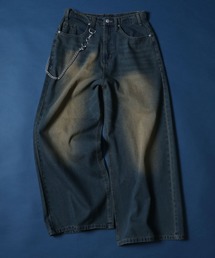 ANPAS（アンパス）の「10.5oz Vintage Design Wide Tapered Denim Pants with Walletchain/チェーン付き ヴィンテージ ワイドテーパード デニムパンツ オーバーダイ（デニムパンツ・メンズ）」