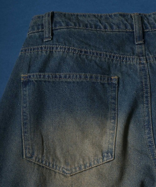 ANPAS(アンパス)の「10.5oz Vintage Design Wide Tapered Denim Pants with Walletchain/チェーン付き ヴィンテージ ワイドテーパード デニムパンツ オーバーダイ(デニムパンツ・メンズ・ネイビー/ブラック・M/L/XL)」の11枚目の写真