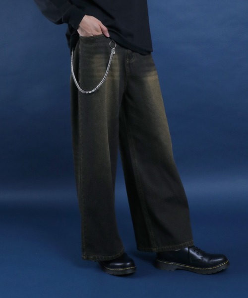 ANPAS(アンパス)の「10.5oz Vintage Design Wide Tapered Denim Pants with Walletchain/チェーン付き ヴィンテージ ワイドテーパード デニムパンツ オーバーダイ(デニムパンツ・メンズ・ネイビー/ブラック・M/L/XL)」の22枚目の写真