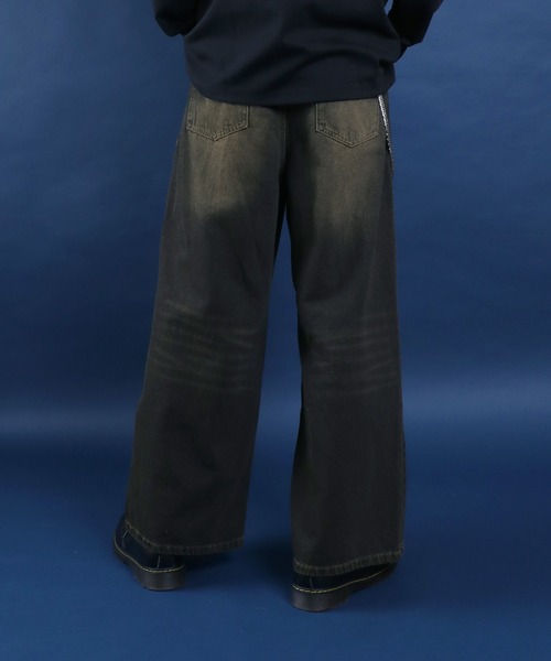ANPAS(アンパス)の「10.5oz Vintage Design Wide Tapered Denim Pants with Walletchain/チェーン付き ヴィンテージ ワイドテーパード デニムパンツ オーバーダイ(デニムパンツ・メンズ・ネイビー/ブラック・M/L/XL)」の20枚目の写真
