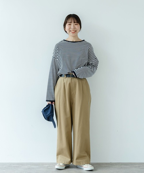 PAR ICI（パーリッシィ）の「チノ後ろゴム タックパンツ（チノパンツ・レディース・ネイビー/ベージュ/カーキ/アイボリー・FREE）」の18枚目の写真