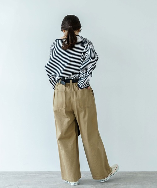 PAR ICI（パーリッシィ）の「チノ後ろゴム タックパンツ（チノパンツ・レディース・ネイビー/ベージュ/カーキ/アイボリー・FREE）」の21枚目の写真