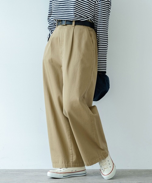 PAR ICI（パーリッシィ）の「チノ後ろゴム タックパンツ（チノパンツ・レディース・ネイビー/ベージュ/カーキ/アイボリー・FREE）」の13枚目の写真