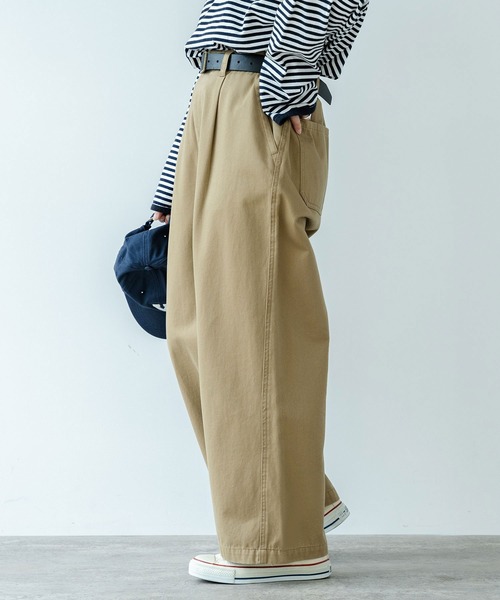 PAR ICI（パーリッシィ）の「チノ後ろゴム タックパンツ（チノパンツ・レディース・ネイビー/ベージュ/カーキ/アイボリー・FREE）」の15枚目の写真